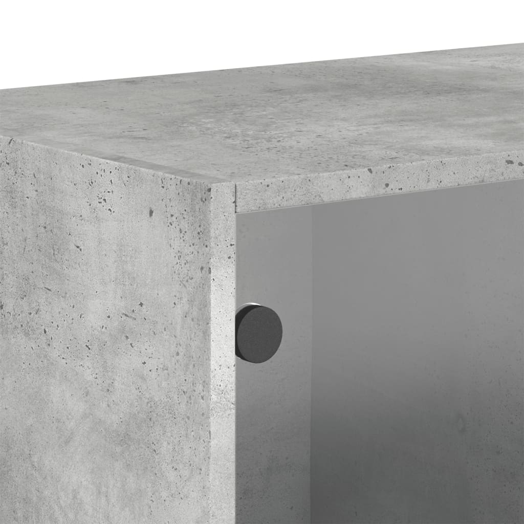 Mobile a Muro con Ante in Vetro Grigio Cemento 68,5x37x35 cm