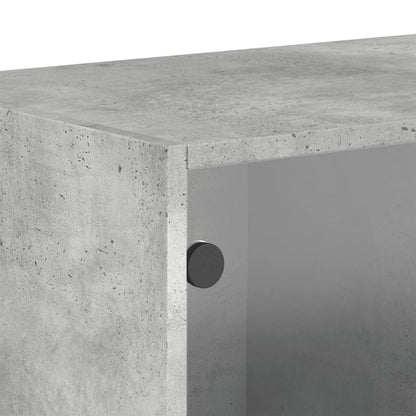 Mobile a Muro con Ante in Vetro Grigio Cemento 68,5x37x35 cm