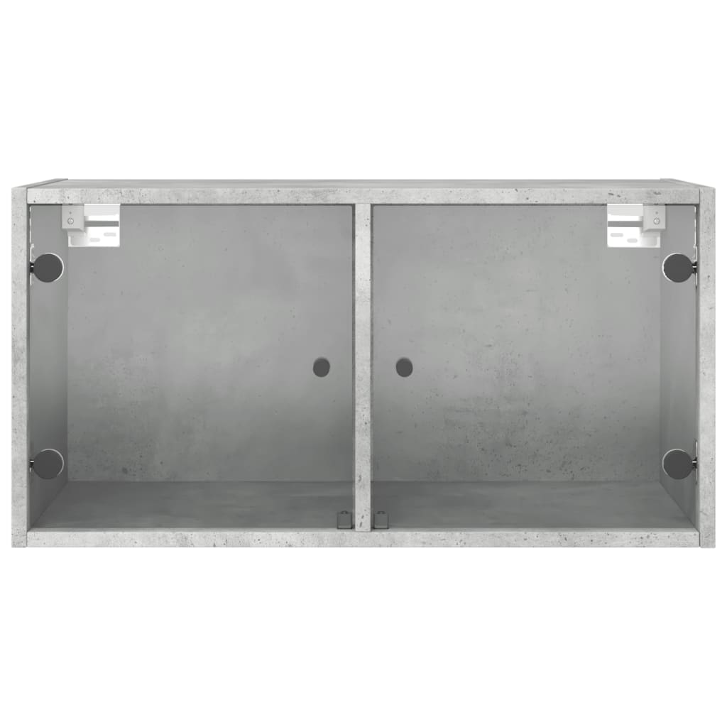 Mobili a Muro con Ante in Vetro 2pz Grigio Cemento 68,5x37x35cm