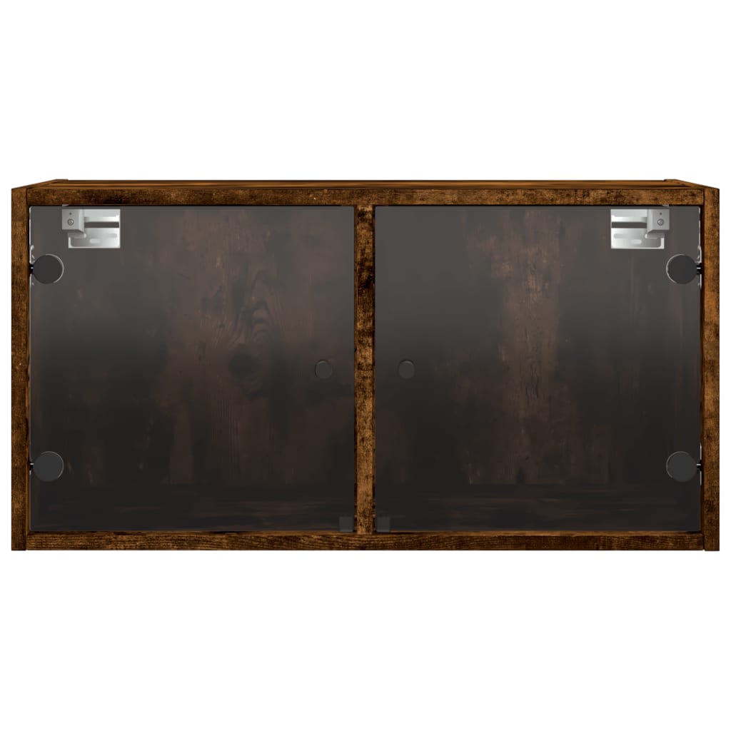 Mobile a Muro con Ante in Vetro Rovere Fumo 68,5x37x35 cm | homemem39
