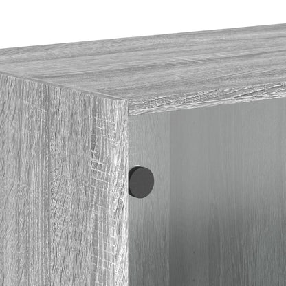 Mobile a Muro con Ante in Vetro Grigio Sonoma 68,5x37x35 cm