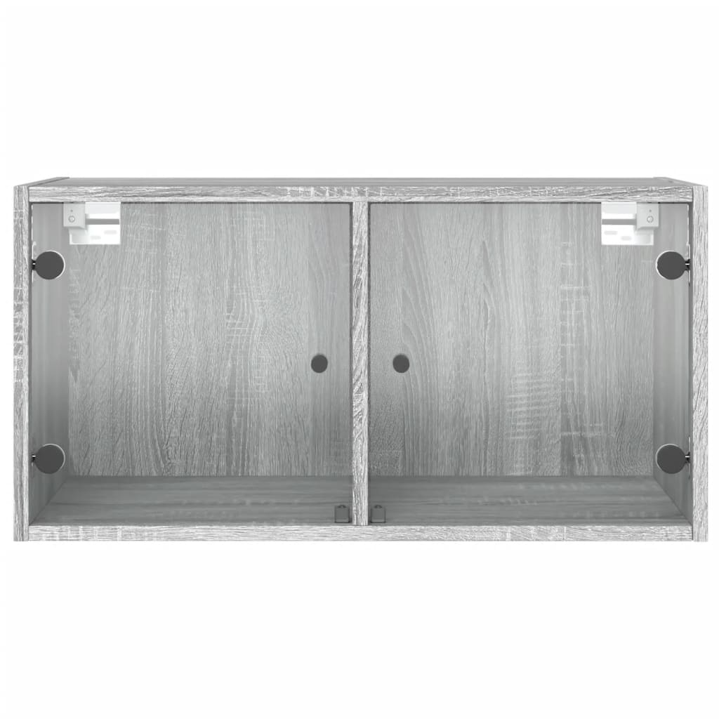 Mobili a Muro con Ante in Vetro 2pz Grigio Sonoma 68,5x37x35 cm