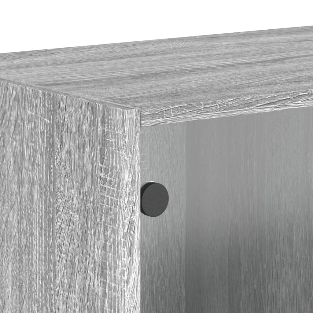Mobili a Muro con Ante in Vetro 2pz Grigio Sonoma 68,5x37x35 cm