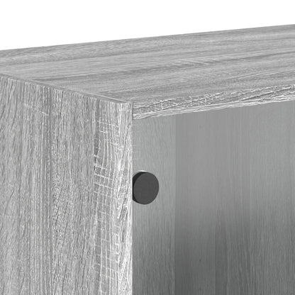 Mobili a Muro con Ante in Vetro 2pz Grigio Sonoma 68,5x37x35 cm