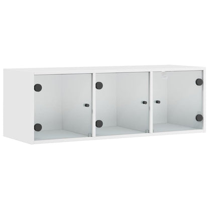 Mobile a Muro con Ante in Vetro Bianco 102x37x35 cm | homemem39