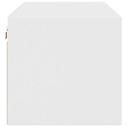 Mobile a Muro con Ante in Vetro Bianco 102x37x35 cm
