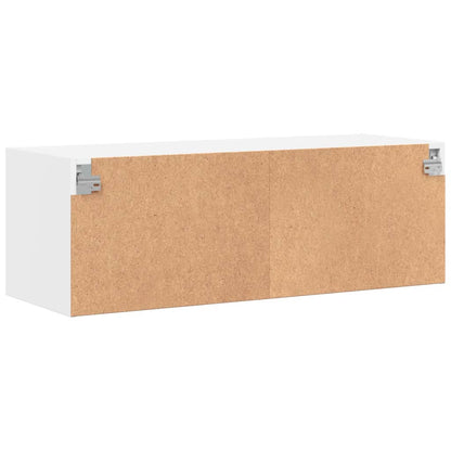 Mobile a Muro con Ante in Vetro Bianco 102x37x35 cm | homemem39