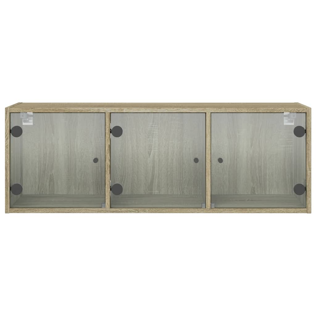 Mobile a Muro con Ante in Vetro Rovere Sonoma 102x37x35 cm | homemem39
