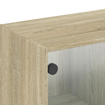 Mobile a Muro con Ante in Vetro Rovere Sonoma 102x37x35 cm | homemem39