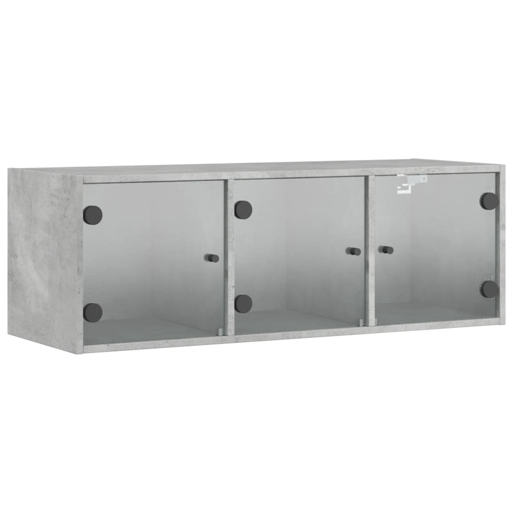 Mobile a Muro con Ante in Vetro Grigio Cemento 102x37x35 cm | homemem39