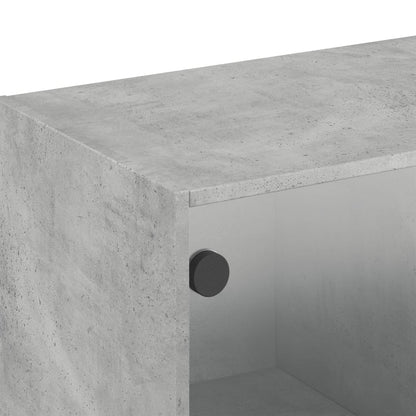 Mobile a Muro con Ante in Vetro Grigio Cemento 102x37x35 cm | homemem39