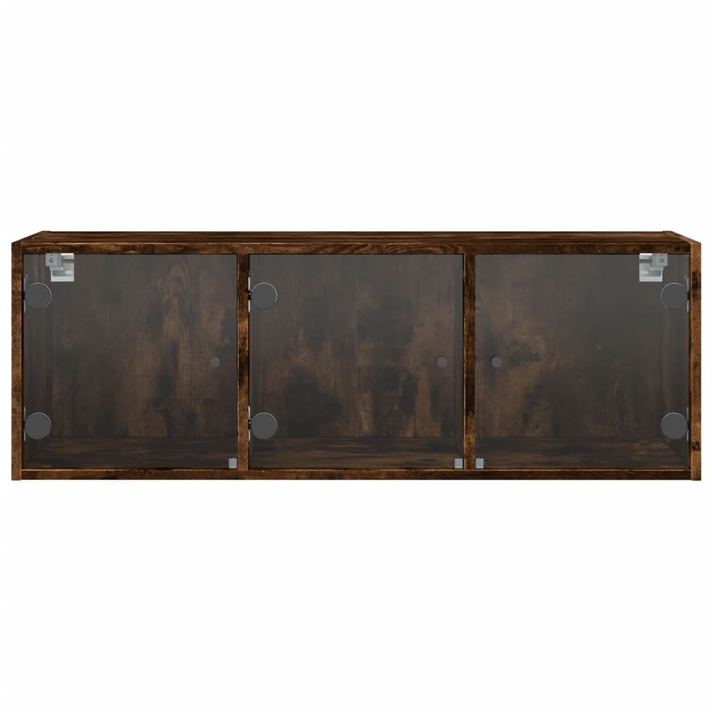 Mobile a Muro con Ante in Vetro Rovere Fumo 102x37x35 cm | homemem39