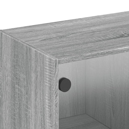 Mobile a Muro con Ante in Vetro Grigio Sonoma 102x37x35 cm | homemem39