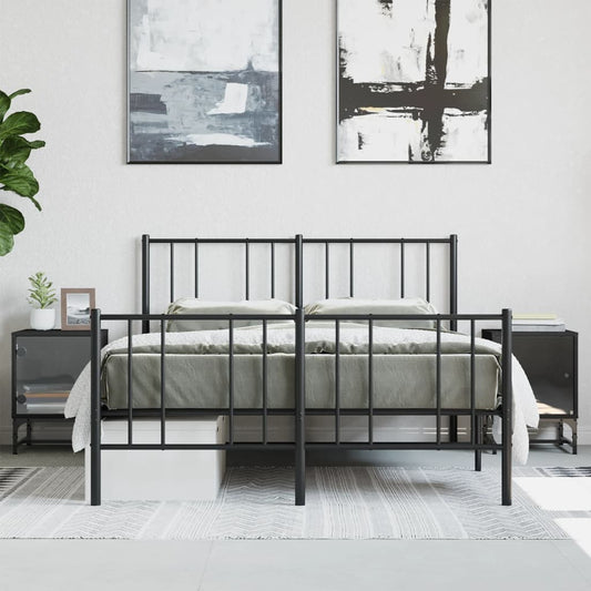 Comodini con Ante in Vetro 2pz Nero 35x37x50 cm - homemem39