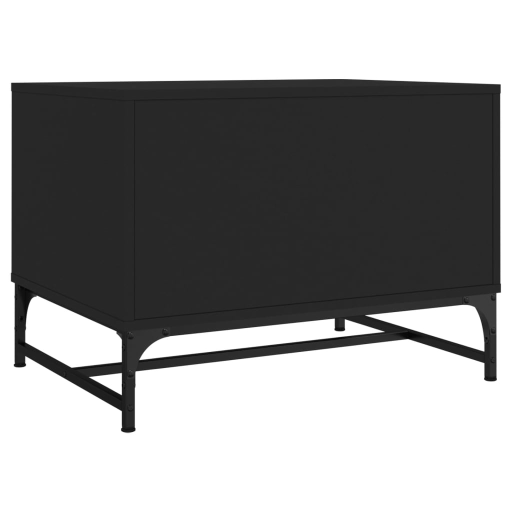 Tavolino da Salotto con Ante in Vetro Nero 68,5x50x50 cm | homemem39