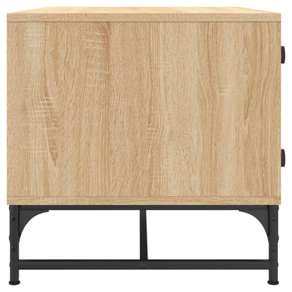 Tavolino Salotto con Ante in Vetro Rovere Sonoma 68,5x50x50 cm | homemem39