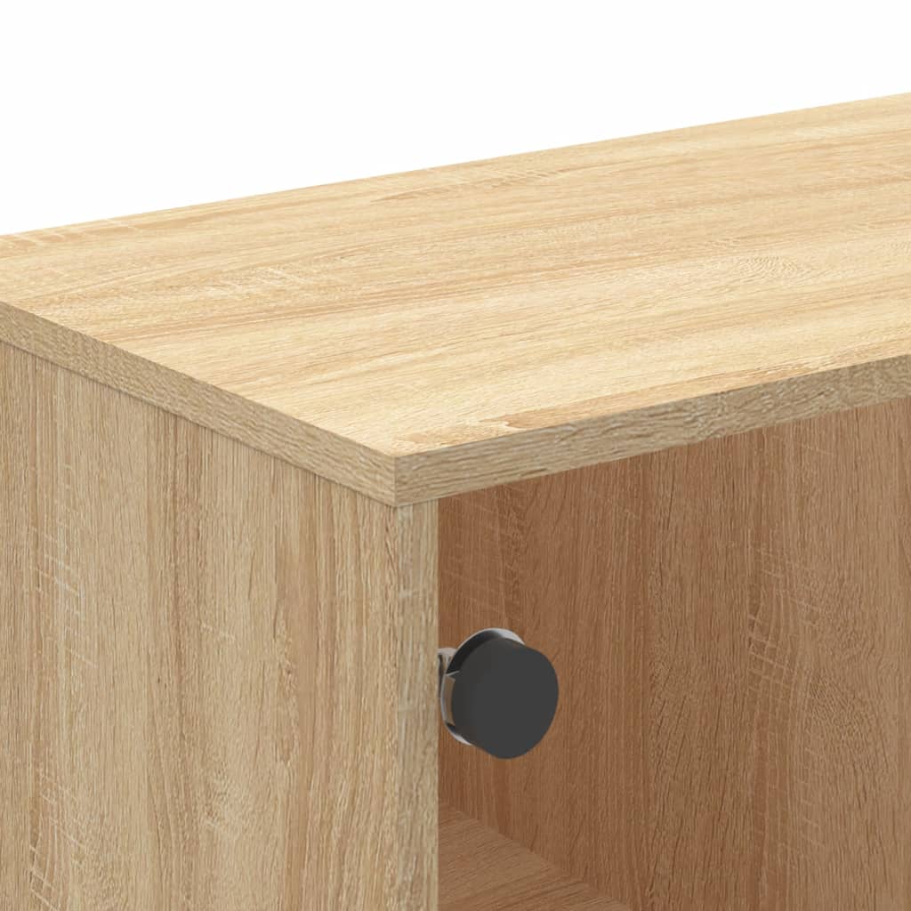 Tavolino Salotto con Ante in Vetro Rovere Sonoma 68,5x50x50 cm | homemem39