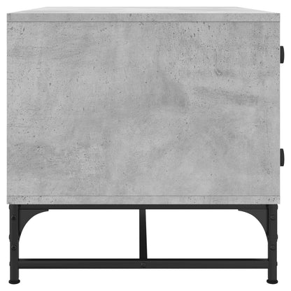 Tavolino Salotto con Ante in Vetro Grigio Cemento 68,5x50x50 cm | homemem39