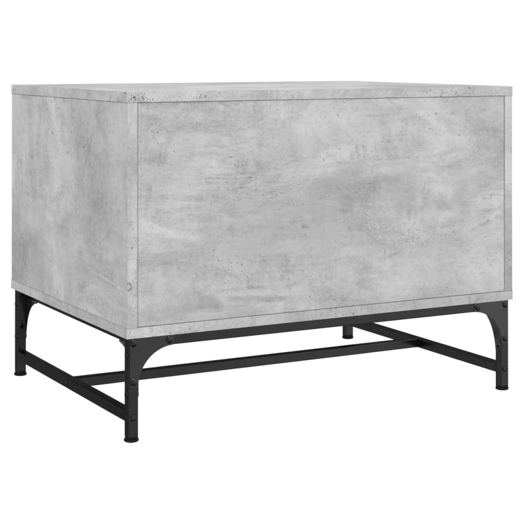 Tavolino Salotto con Ante in Vetro Grigio Cemento 68,5x50x50 cm | homemem39