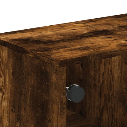 Tavolino da Salotto con Ante in Vetro Rovere Fumo 68,5x50x50 cm | homemem39