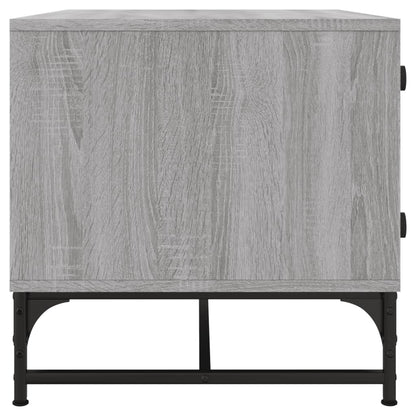 Tavolino Salotto con Ante in Vetro Grigio Sonoma 68,5x50x50 cm | homemem39