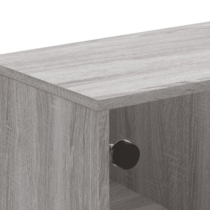 Tavolino Salotto con Ante in Vetro Grigio Sonoma 68,5x50x50 cm | homemem39