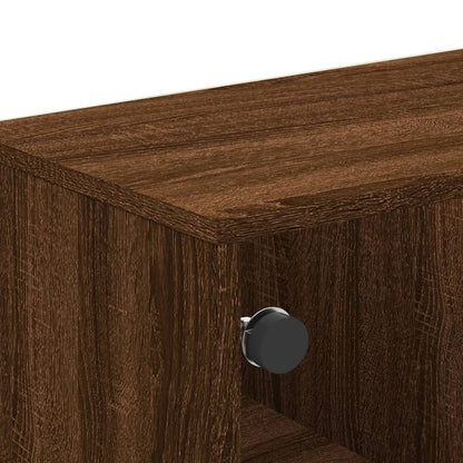 Tavolino Salotto con Ante in Vetro Rovere Marrone 68,5x50x50cm | homemem39