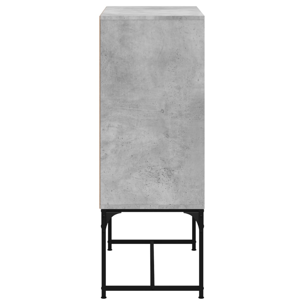 Mobile con Ante in Vetro Grigio Cemento 69x37x100 cm - homemem39