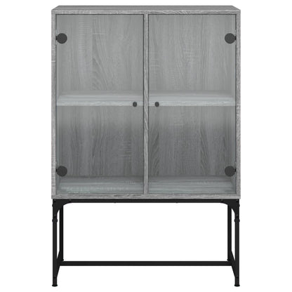 Mobile con Ante in Vetro Grigio Sonoma 69x37x100 cm - homemem39