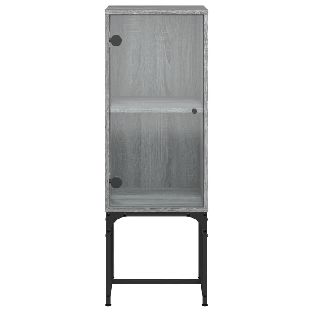 Mobile a Muro con Anta in Vetro Grigio Sonoma 35x37x100 cm - homemem39