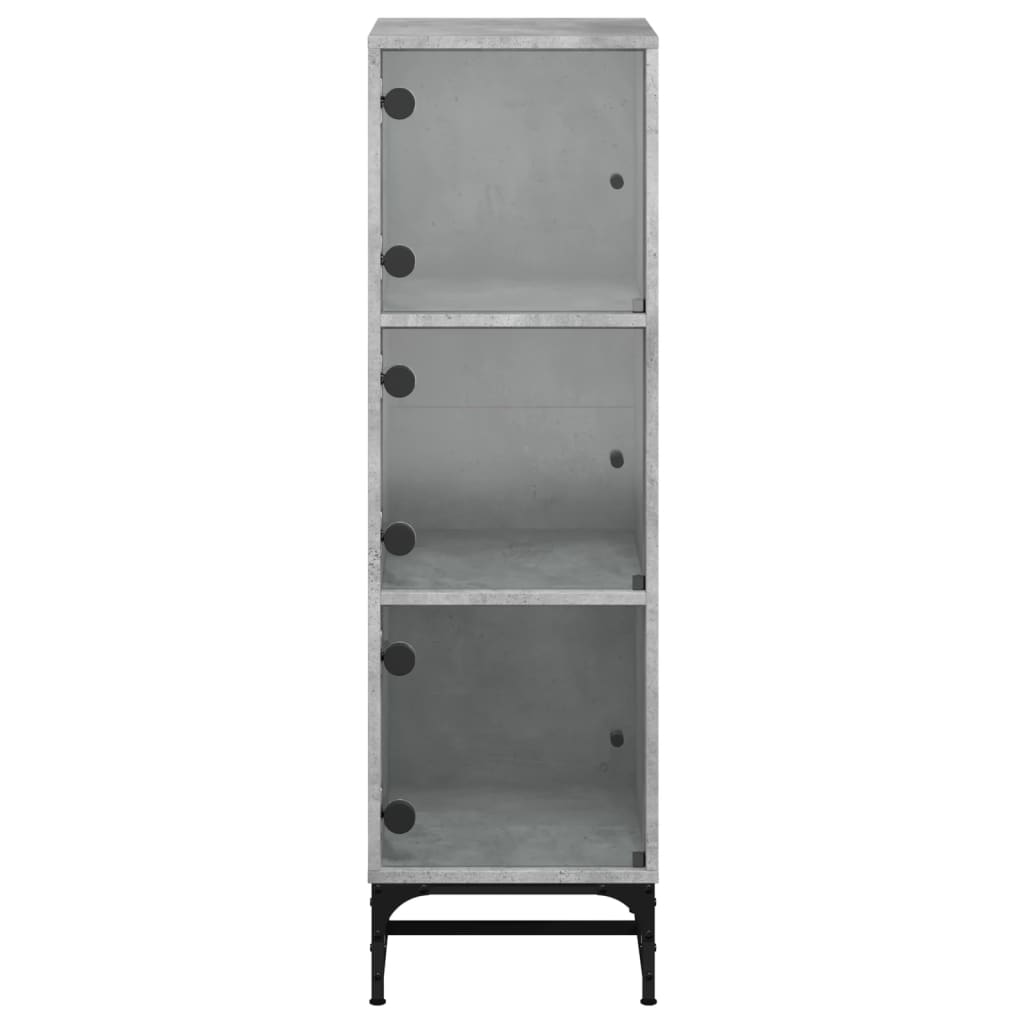 Credenza con Ante in Vetro Grigio Cemento 35x37x120 cm | homemem39