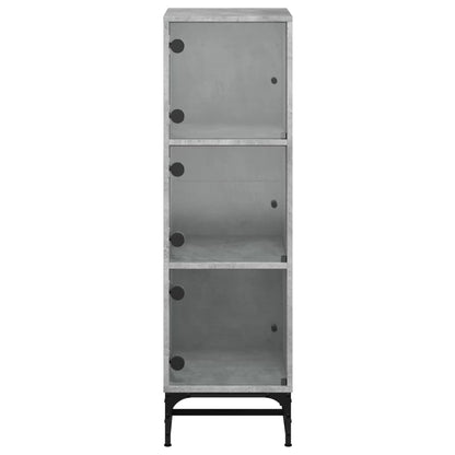 Credenza con Ante in Vetro Grigio Cemento 35x37x120 cm | homemem39