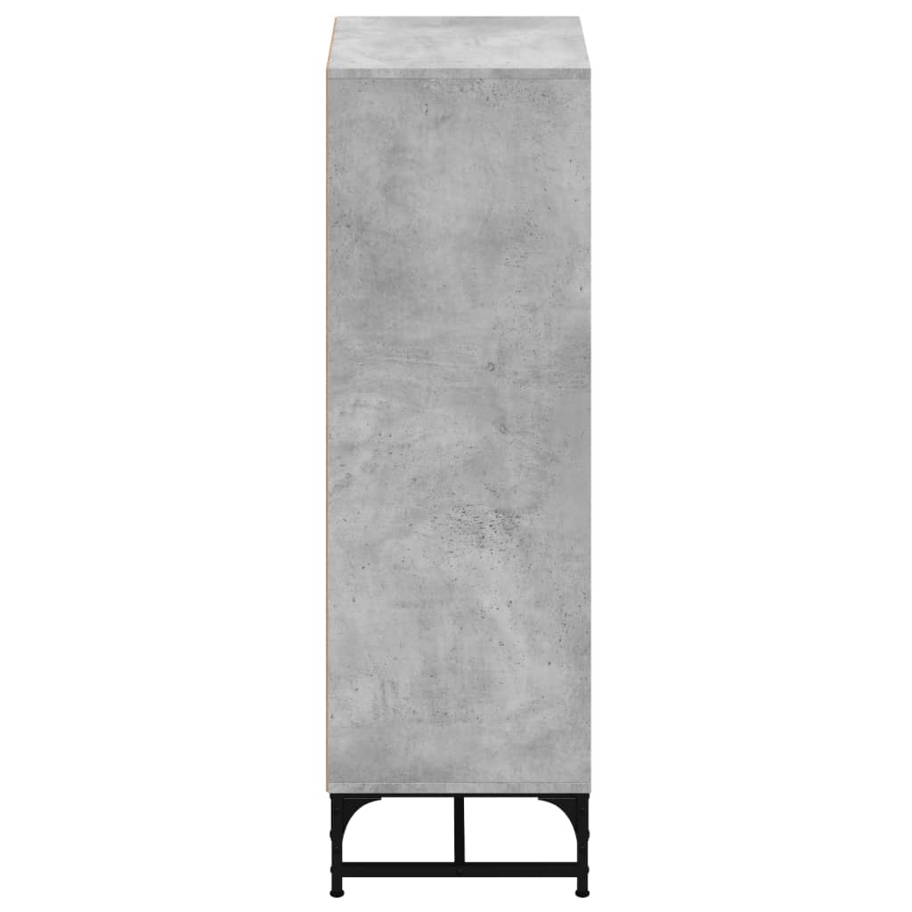 Credenza con Ante in Vetro Grigio Cemento 35x37x120 cm