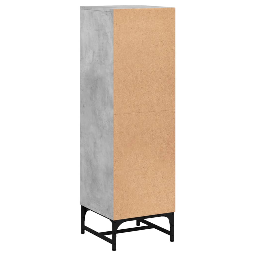 Credenza con Ante in Vetro Grigio Cemento 35x37x120 cm