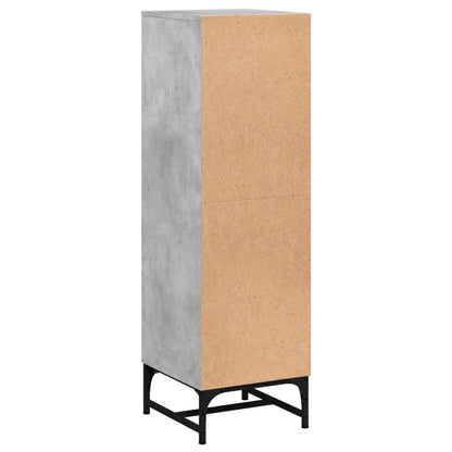 Credenza con Ante in Vetro Grigio Cemento 35x37x120 cm