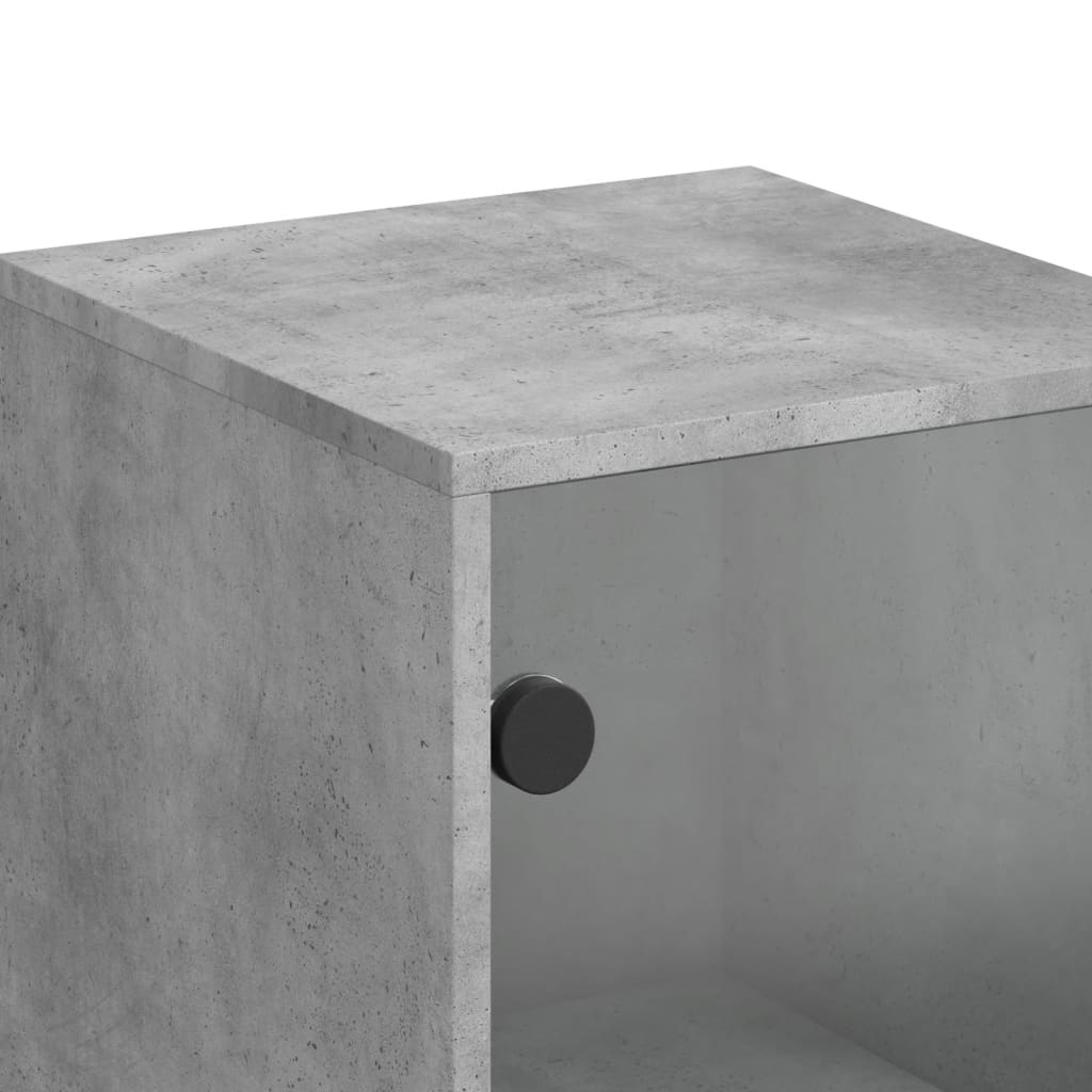 Credenza con Ante in Vetro Grigio Cemento 35x37x120 cm