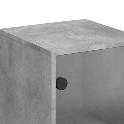 Credenza con Ante in Vetro Grigio Cemento 35x37x120 cm