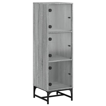 Credenza con Ante in Vetro Grigio Sonoma 35x37x120 cm | homemem39