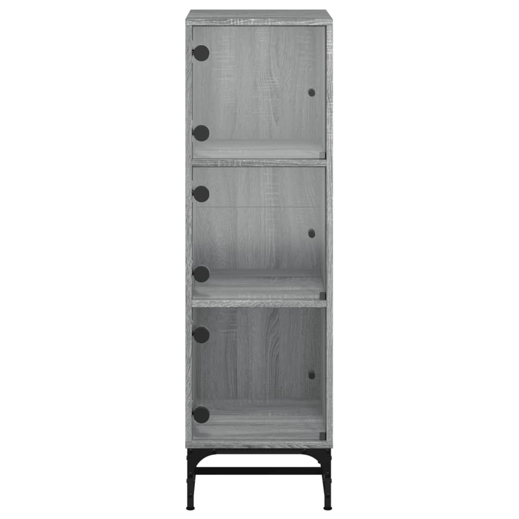 Credenza con Ante in Vetro Grigio Sonoma 35x37x120 cm | homemem39
