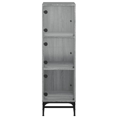 Credenza con Ante in Vetro Grigio Sonoma 35x37x120 cm | homemem39
