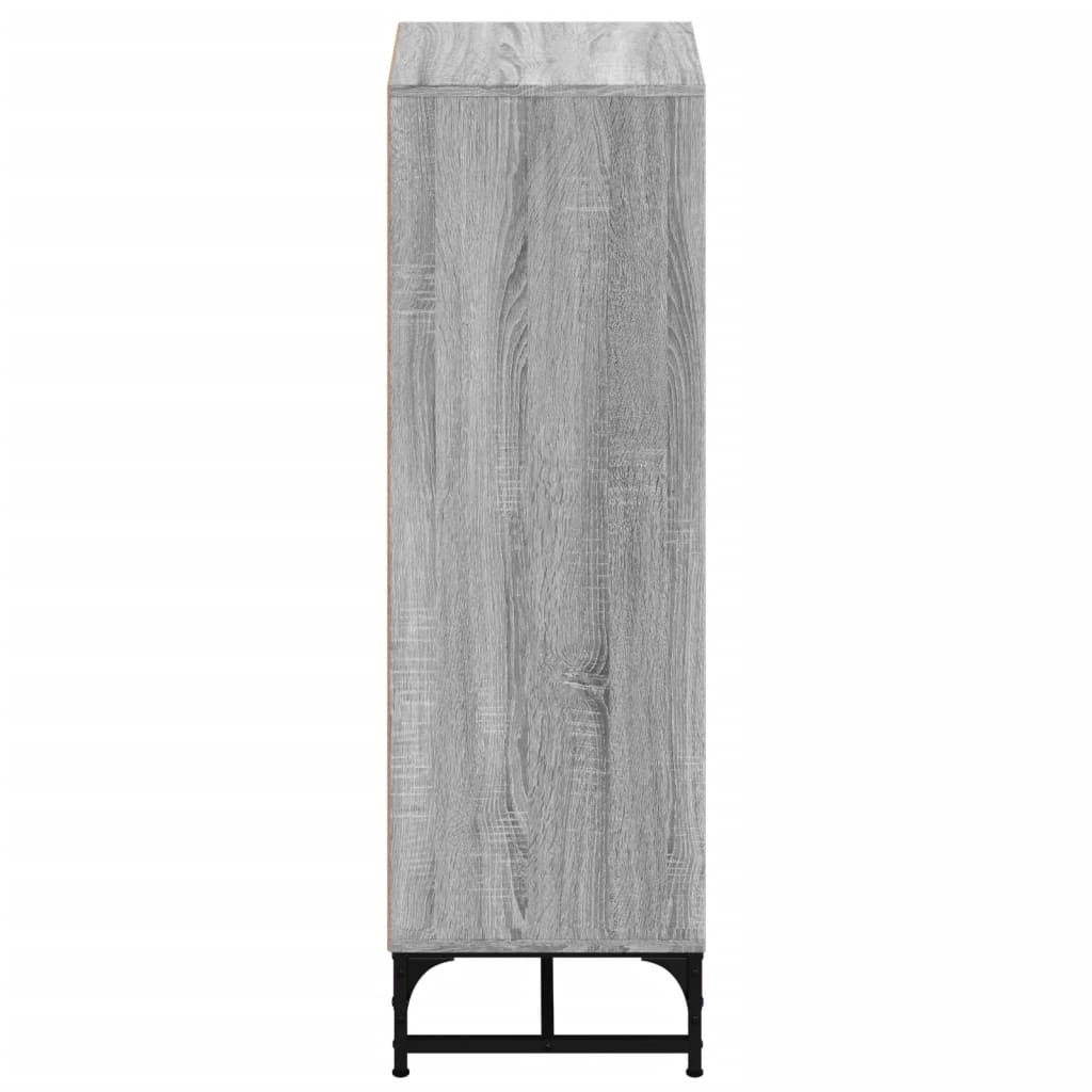 Credenza con Ante in Vetro Grigio Sonoma 35x37x120 cm