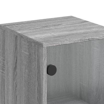 Credenza con Ante in Vetro Grigio Sonoma 35x37x120 cm | homemem39