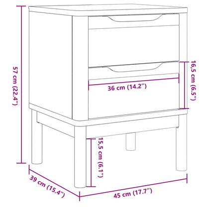 Comodino FLORO Marrone Cera 45x39x57 cm Legno di Pino