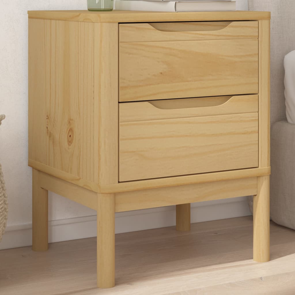 Comodino FLORO Marrone Cera 45x39x57 cm Legno di Pino