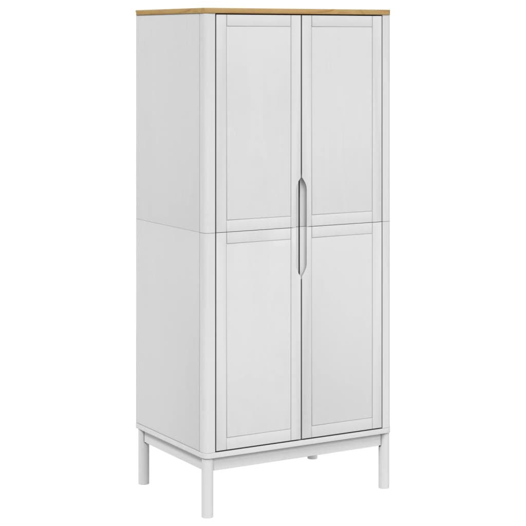 White FLORO wardrobe 77x53x171 cm in solid pine wood