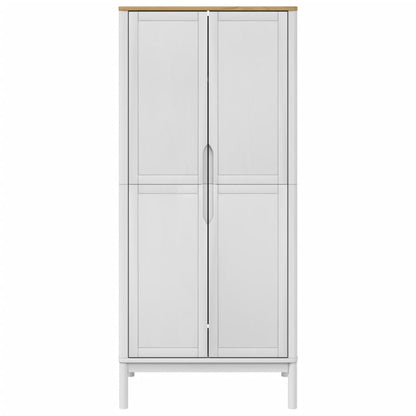 Armadio FLORO Bianco 77x53x171 cm in Legno Massello di Pino - homemem39
