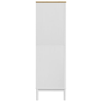 White FLORO wardrobe 77x53x171 cm in solid pine wood