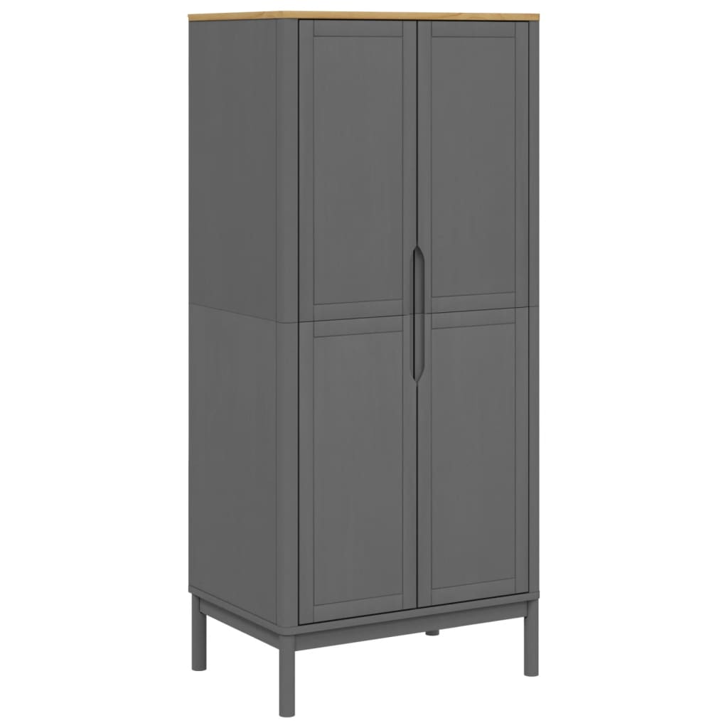 FLORO wardrobe 77x53x171 cm in solid gray pine wood