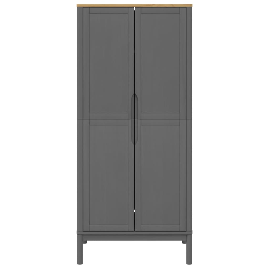 FLORO wardrobe 77x53x171 cm in solid gray pine wood