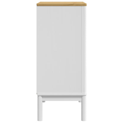 White FLORO chest of drawers in solid pine wood